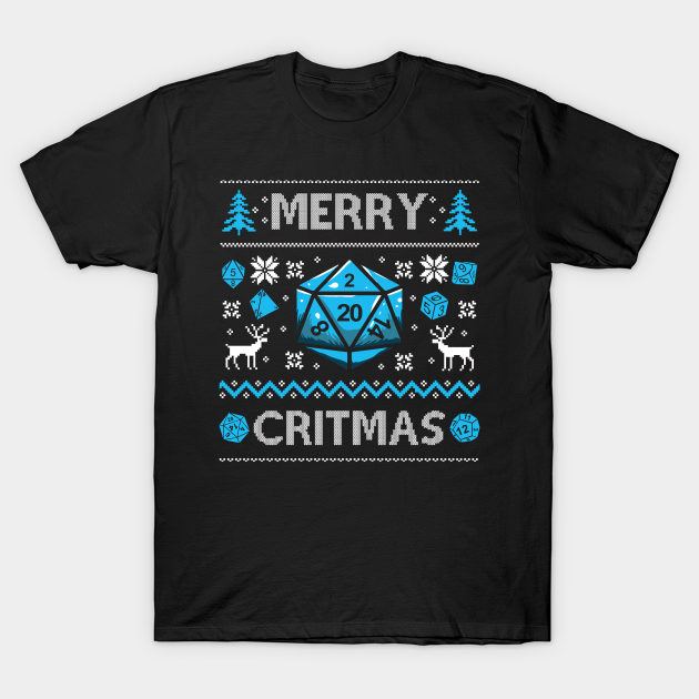 Merry Critmas Ugly Christmas Sweater For DND fans - Dnd Christmas - T-Shirt | TeePublic